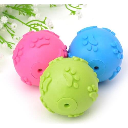 Dog Play Balls Chew Molar Tooth Cleaning Toys Pet Chew Squeaky Toy Puppy Rubber Interactive Training Toys Bite Resistant