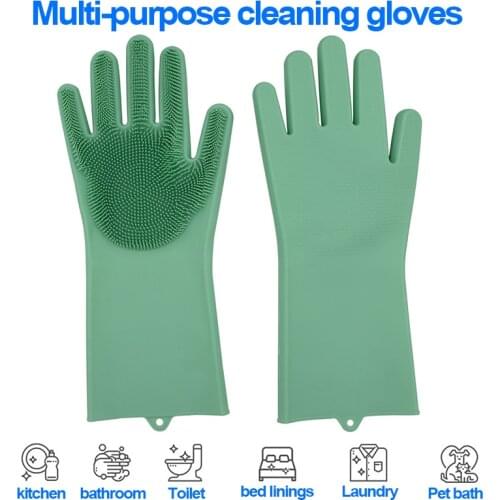 Magic Silicone Dashing Gloves,Kitchen Rubber Cleaning Heat Resistant Gloves