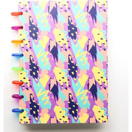 Yiwi 80 Sheets 160*220mm Watercolor A5 Discs Ring Bound Spiral Notebook Happy Planner Diary With Flower Blank Refill School