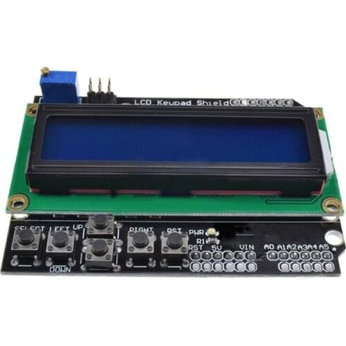 1Pcs Lcd Keypad Shield Lcd1602 Lcd 1602 Module Display For Arduino Atmega328 Atmega2560 Raspberry Pi Uno Blue Screen Wavgat