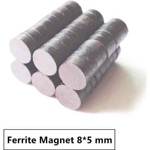 10 20 50 100 200pcs/lot Y30 Disk Ferrite Magnet 8*5 mm Permanent magnet 8mm x 5mm Black Round Speaker magnet 8x5 mm
