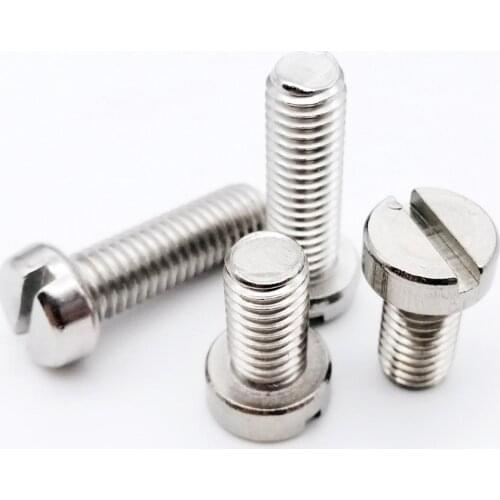 10/50pcs M1.6 M2 M2.5 M3 M4 M5 M6 A2-70 stainless steel 304 DIN84 GB65 Slotted Cap Head Slot Column Round Cheese Head Screw Bolt