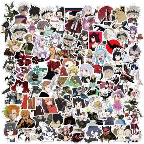 100PCS Anime Black Clover Stickers Waterproof To DIY Laptop Notebook Guitar PS4 Stationery For Children Cartoon Toy Sticker