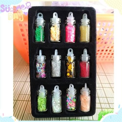 12pcs Slime Sequins/glitter Filler Fluffy Box Toys For Children Charms Lizun Diy Kit Decoration Toy Accessories Free Shipping