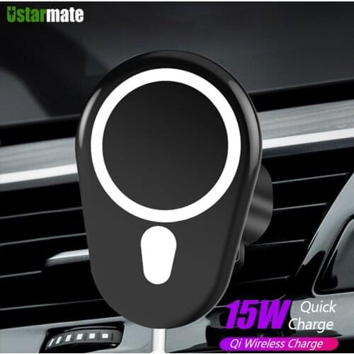 15W Magnetic Charger Wireless Charging Car Stand Holder for iPhone 12 Mini 12 Pro Max Mobile phone Air Vent Adsorbable Bracket