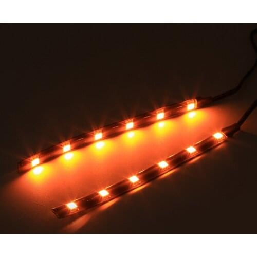 2x 6LED 5050 SMD Motorcycle Turn Signal LED Strip Turn Signal Indicator Blinker Light Amber LED Strip Turn Signal Light 2018 New