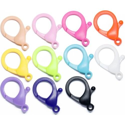 20 pcs 35*22mm Candy Colors Acrylic Lobster Clasps Hooks Key Chain Sweet Key Rings for DIY Charms Keychain Jewelry Accessories