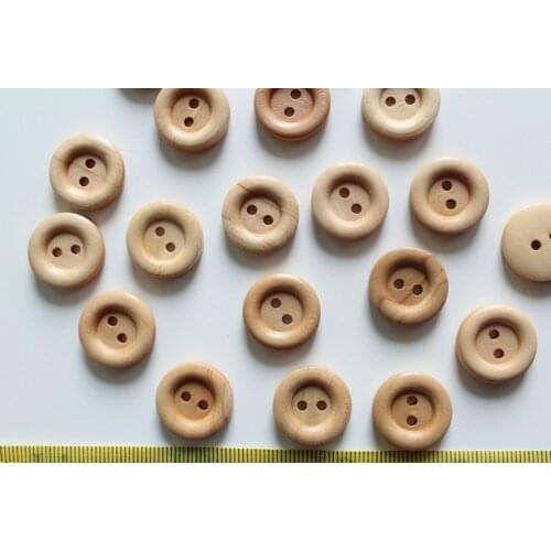 500pcs Pack 18mm Polished Medium Vintage Crafted, Wood, Natural Wood Color Wooden Buttons With Two Holes DIY Sewing Accessories