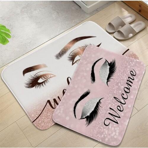 A2 Anti-Slip Entrance Kids Prayer Mat 40*60CM Absorb Water Bath Mat Cartoon Eyelash Bathroom Kitchen Bedroon Floor Mat