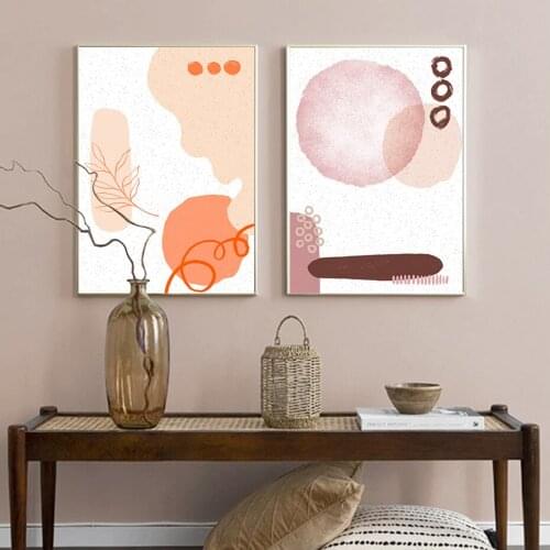 Nordic Abstract Leaf Water Color Wall Art Prints Canvas Painting Printed Posters and Pictures for Girlss Bedroom Home Decor