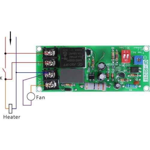 AC100V-220V Adjustable Timer Control Relay Module Turn Off Delay Switch Board For Exhaust Fan