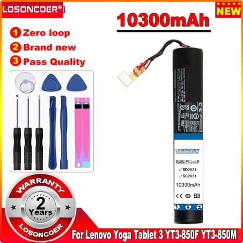 10300mAh L15C2K31 L15C2K32 L15D2K31 Laptop Battery For Lenovo Yoga Tablet 3 YT3-850 YT3-850F YT3-850M X90 X90F