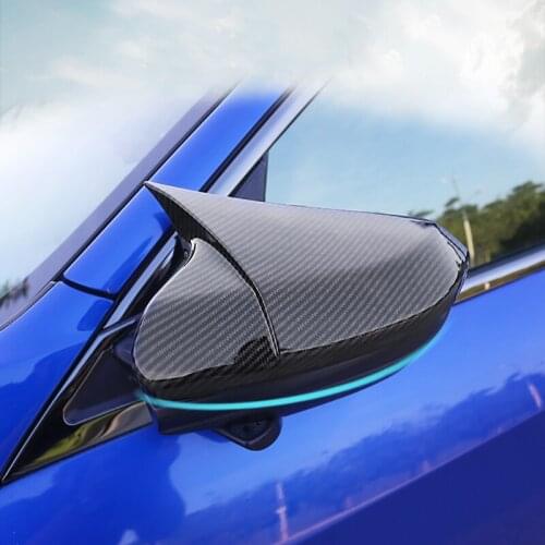For Honda For Civic 2016-2019 Rear View Mirror Cover Mirror Cover Horn Shape ABS Gloss Black Side Mirror Cover Rearview Caps