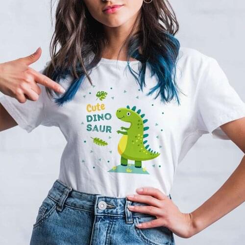 Dinosau Popular Cartoon Women T Shirt Sweet Dreams Letter Comfy Clothing Top Tee 90s Vintage Tumblr Youth Minimalism Tshirt