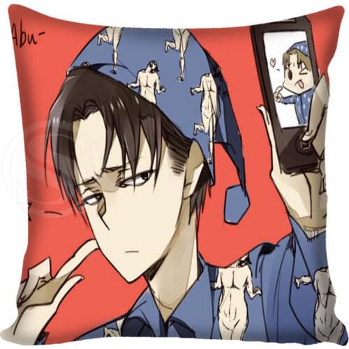 G0309 Custom Square Pillowcase Japanese Anime Attack on Titan Pillow Cover Zippered 40x40cm Drop Shipping
