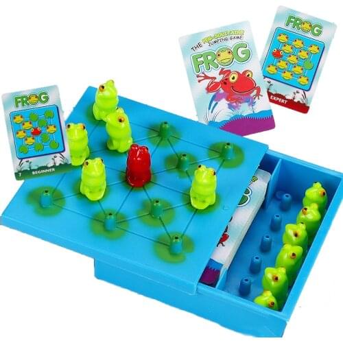 40 Challenges Frog Jumping Game Playing Card Thinking Logic 3D Mind Brain Intelligence Board Game Educational Toy for Children