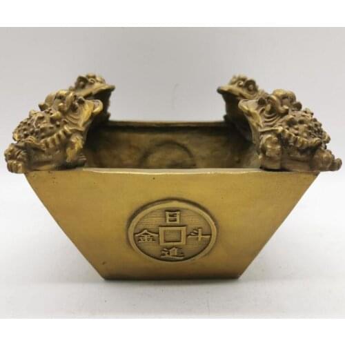 China brass gold toad cornucopia crafts statue