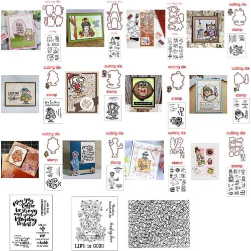 Coffee And Tea Collections Metal Cutting Dies&Cordinating Stamps For Scrapbooking Craft Die Cut Card Making Embossing Stencil 32