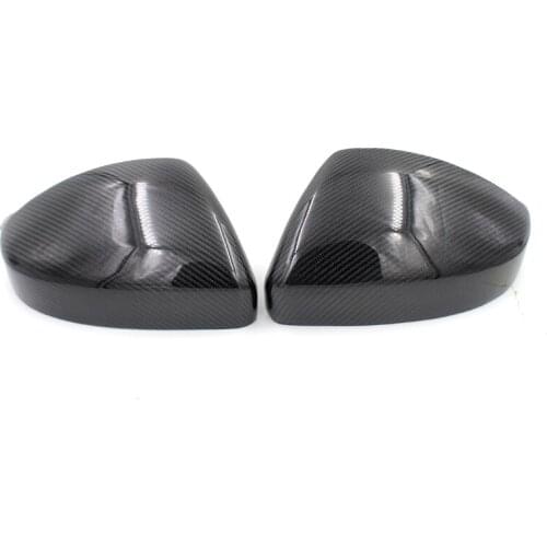 Real Carbon Fiber Addon Rearview Mirror Cover Caps Trim Fit For Jaguar FPACE Land Rover Evoque Freelander 2014-2016