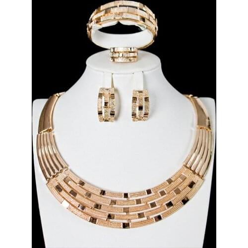 LAN PALACE african beads jewelry sets earrings necklace ring bracelet 4PCS for party Free shipping