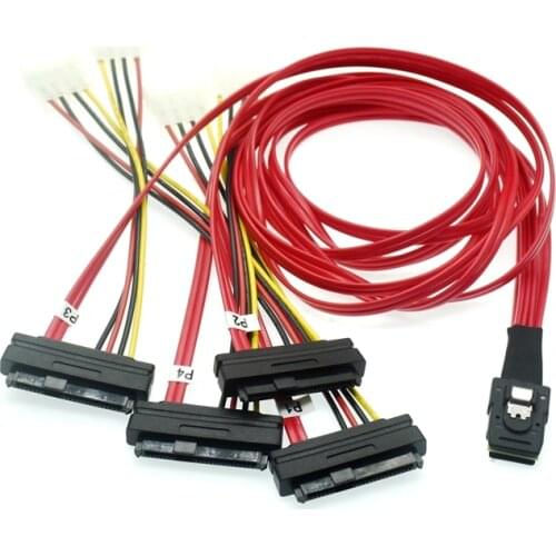 LSI / 3Ware Molex Mini SAS SFF-8087 To SFF-8482 And Power X4 SAS Cable