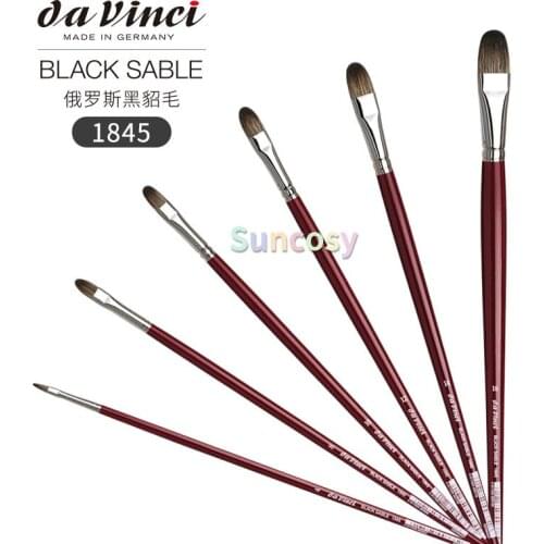 Da Vinci Oil & Acrylic Series 1845 Oil Paint Brush, Filbert Russian Black Sable, for Delicate Blending and Smoothing Out Ridges
