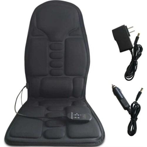 Car Home Office Full-Body Massage Cushion Heat 7 motors Vibrate Mattress Back Neck Massage Chair Massage Relaxation Car Seat 12V