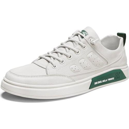 2021 Spring New Men White Sneakers Comfort for Male Leather Super Sport Shoes Running Boys School Vulcanized Chaussure Homme