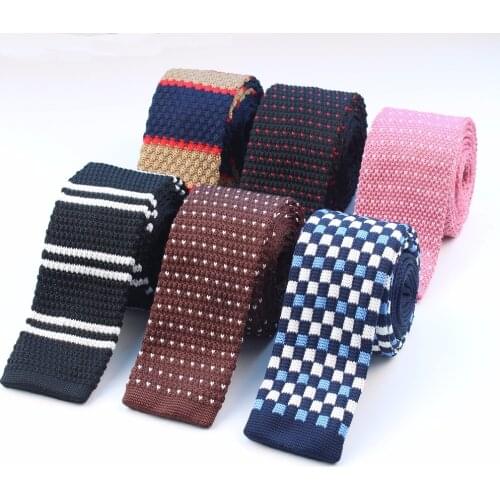 Mens Casual Knit Tie Skinny Knitted Necktie Narrow Slim Dot Gravatas Classical Ties Knitting Tape Yarn Designers
