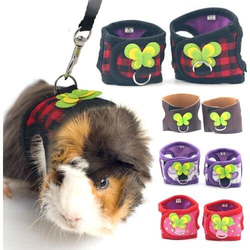 New Square pet chest harness Outdoor Traction Rope Rabbits Hamster Vest Harness Adjustable Leash Set Pet Accessories