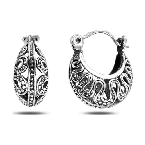 Silverlina Silver Patterned Bag Earrings