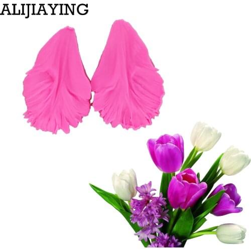 M1214 Tulip Petals Silicone Mold Fondant Mould Cake Decorating Tools Chocolate Gumpaste Mold, Sugarcraft, Kitchen Accessories