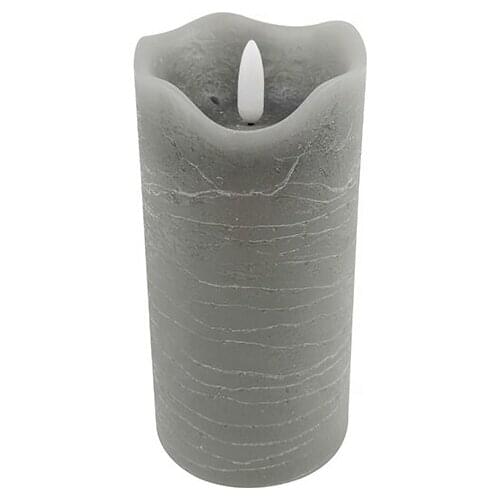 Gray electronic flashing flameless LED candle with bullet core