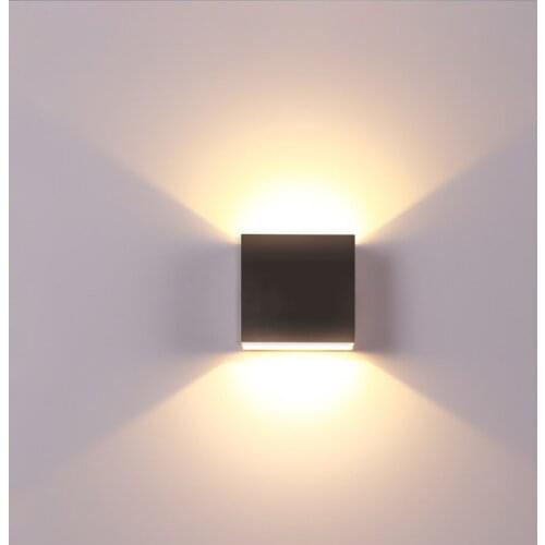 LED Wall Lamp Led Aluminum Outdoor Indoor Up Down White Black Modern Home Stairs Bedroom Bedside Corridor Light 6W 3000/6500K