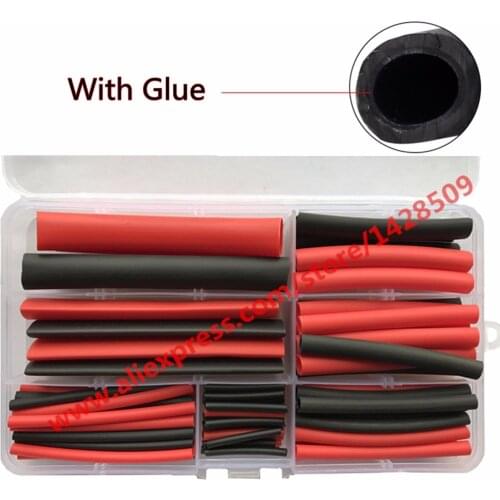 106 pcs 3:1 Heat Shrink Tubing with Glue Adhesive Lined Dual Wall Waterproof Insulation Sleeving Wrap Wire Cable kit