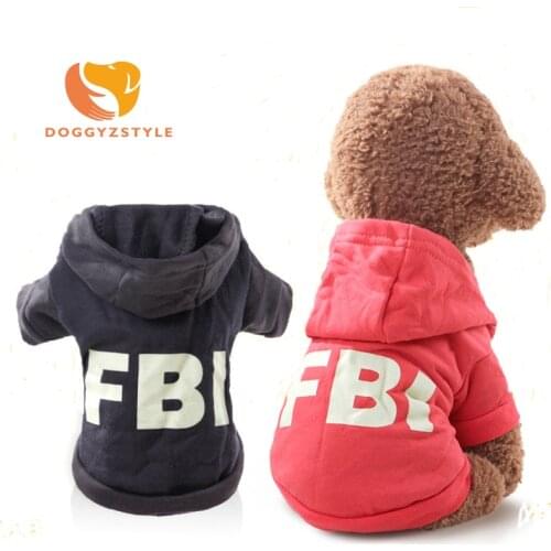 Pet Dog FBI Printed Hoodies Coat Sweater For Puppy Cat Coat Costume Apperal Coat Top spring and summer clothes Quality