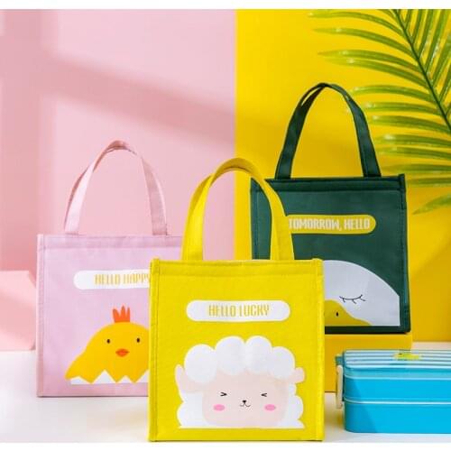 Thicken Aluminum Foil Lunch Bag Office Worker Bring Meals Cute Cartoon Cooler Handbags Child School Insulated Pouch Accessories