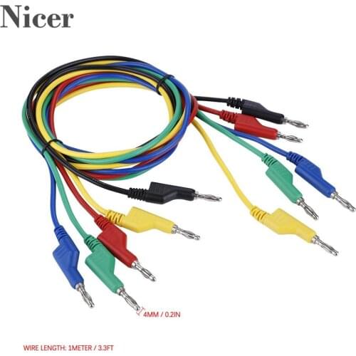 5PCS P1036 High Voltage Double Headed 1M 4MM Banana Plug Cable Test Leads For Multimeter Laboratory Electric Testing Work