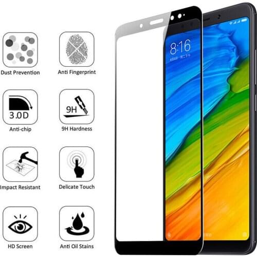 Tempered Glass Protective Film For Xiaomi Redmi 5 Plus 5A 6A 7A 4X NOTE 6 Pro 7 Curved Edge Full Cover Screen Protector Case