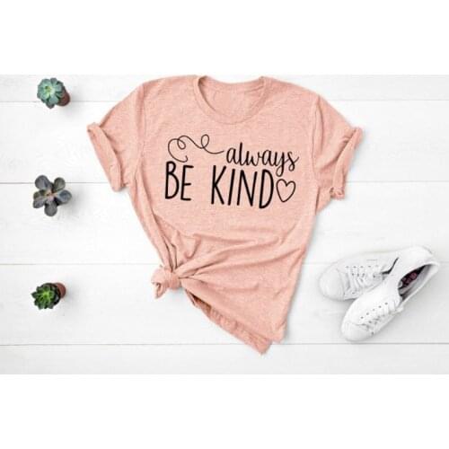 Always be kind Hipster T-Shirt Graphic Casual Kindness Grunge Tee Funny Kind Heart Vintage Slogan Shirt Summer Tumblr Peach Tops