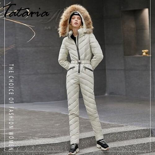 High Quality Women Winter Warm Long Coat Female Hooded One Piece Jumpsuit Outwear Womens Ski Suits Women Down Cotton Tracksuits