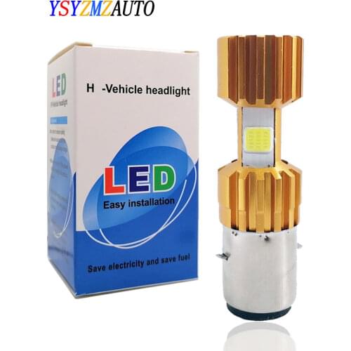 1Pcs BA20D H6 H4 Bulbs Motorcycle Headlight Hi Lo beam Moto LED MotorBike Scooter ATV COB HeadLamp 6000K White 12V 1200LM