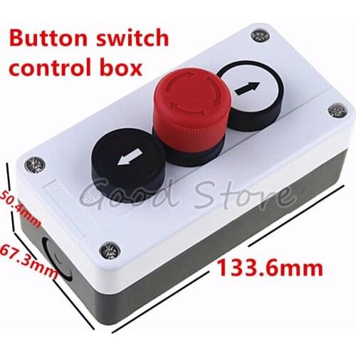 1pcs With arrow mushroom symbol start stop self sealing waterproof button switch emergency stop industrial handhold control box
