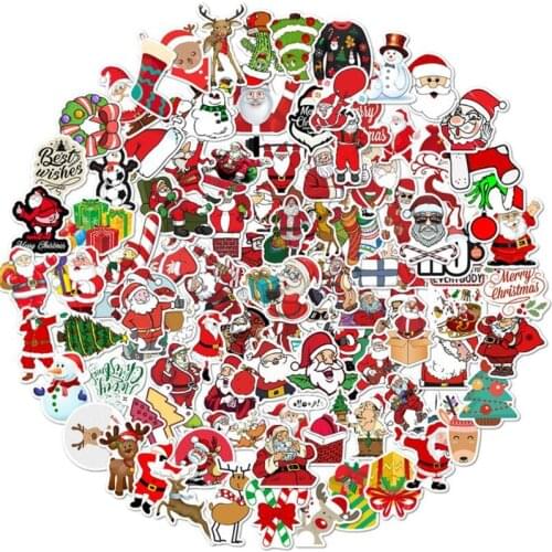 10/30/50PCS Christmas Creative Graffiti Laptop Luggage Waterproof Decoration Removable Stickers Men and Women Toys Wholesale