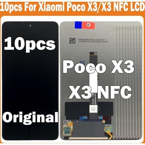 10pcs/Lot 6.67" Original Screen For Xiaomi POCO X3 LCD Display Touch Screen Digitizer Parts For POCO X3 NFC LCD Replacement