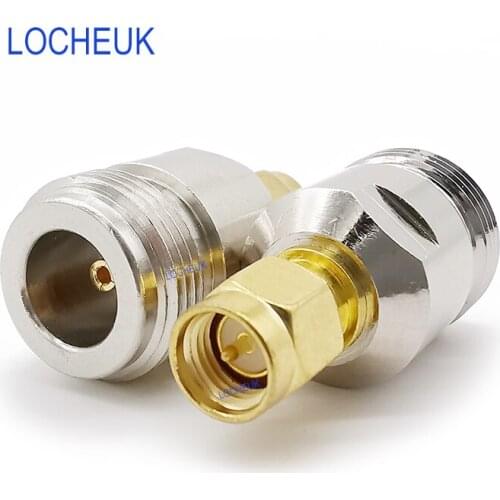 2pcs 50 Ohm N Female Jack to SMA Male Plug RF Coaxial Coax Straight Convertor Connector