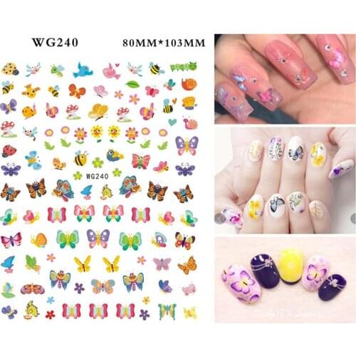 3D Butterfly Nail Art Stickers Decals Decoration Mix Colourful Patterns SANA889