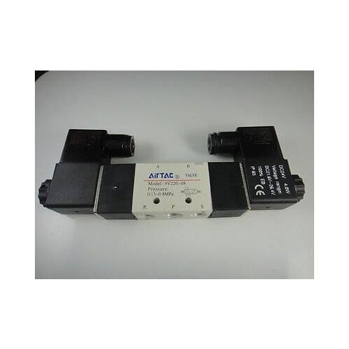 4V220-08 DC 24V Solenoid Air Valve 5port 2position
