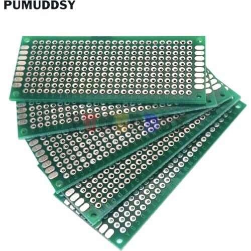5PCS/LOT 3X7cm Double Side Prototype pcb Breadboard Universal for 1.6mm 2.54mm Practice DIY Electronic Kit Tinned 3*7cm