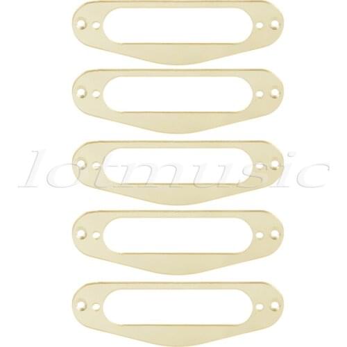 5pcs Guitar Single Coil Pickup Mounting Ring Golden Mirror Surface